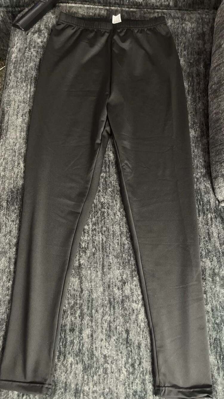 Skeleton Hand Graphic Leggings Size S Black Poly Spandex- by SHEIN